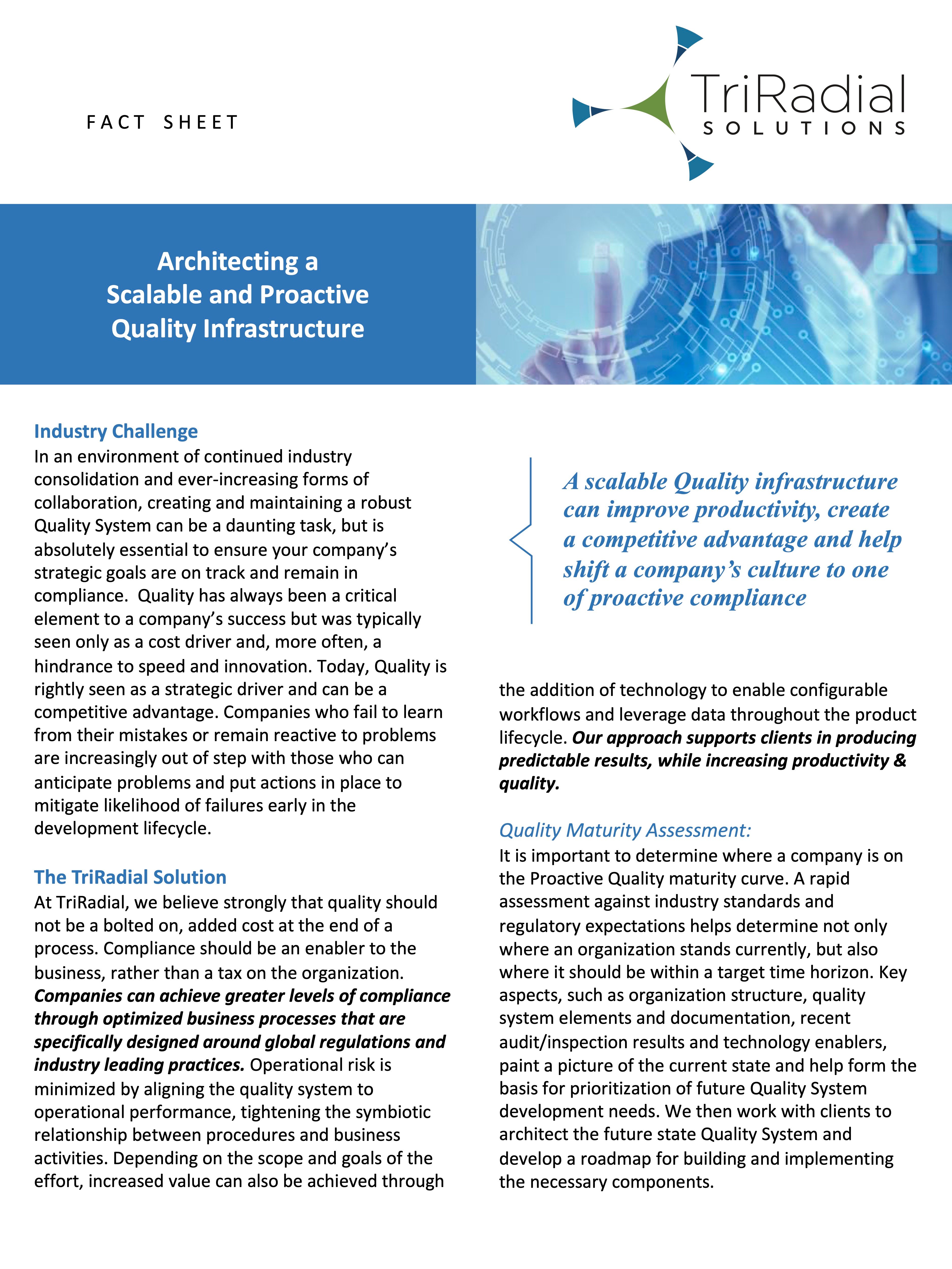 Quality Systems Fact Sheet