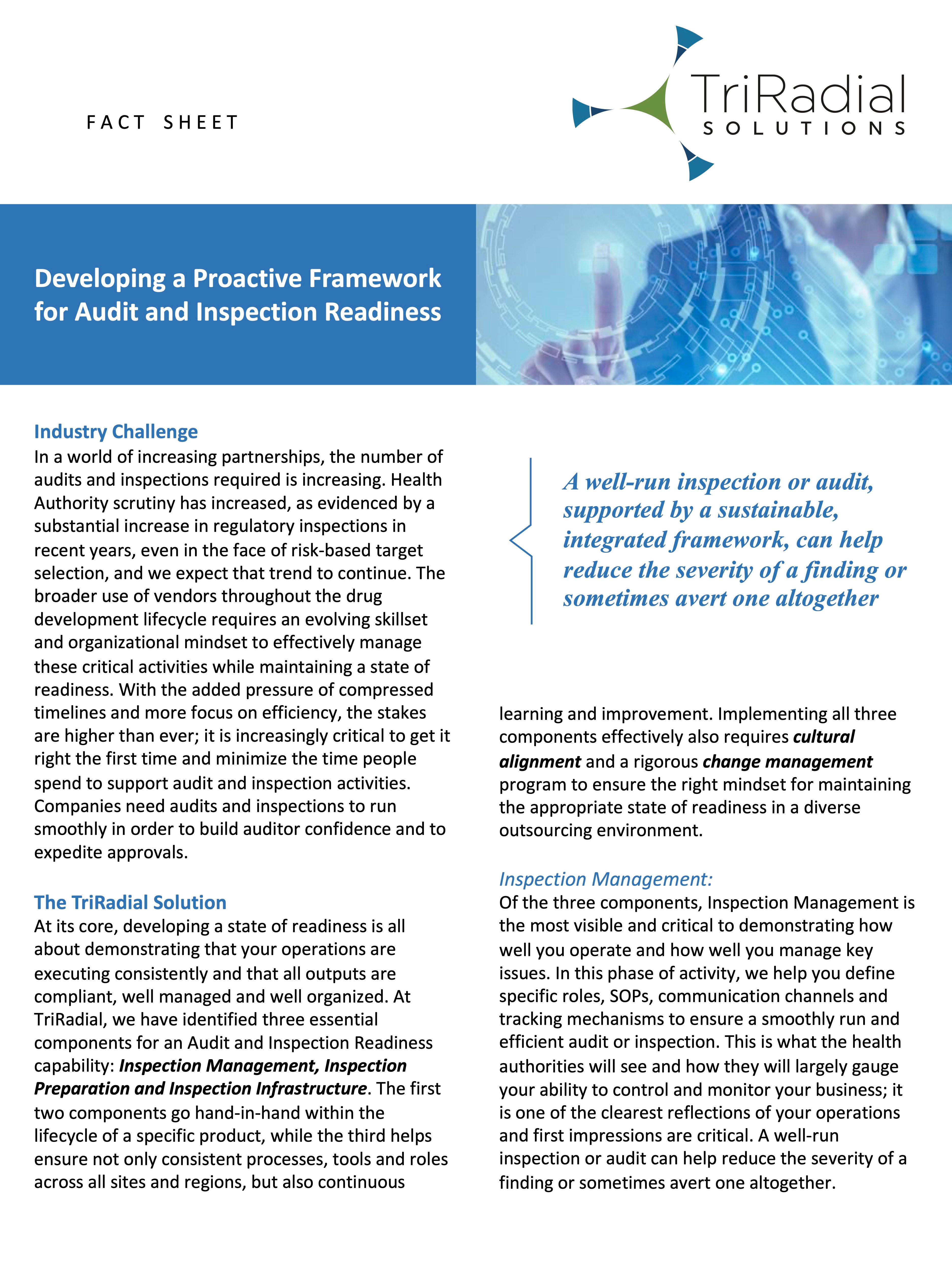 Audit and Inspection Readiness