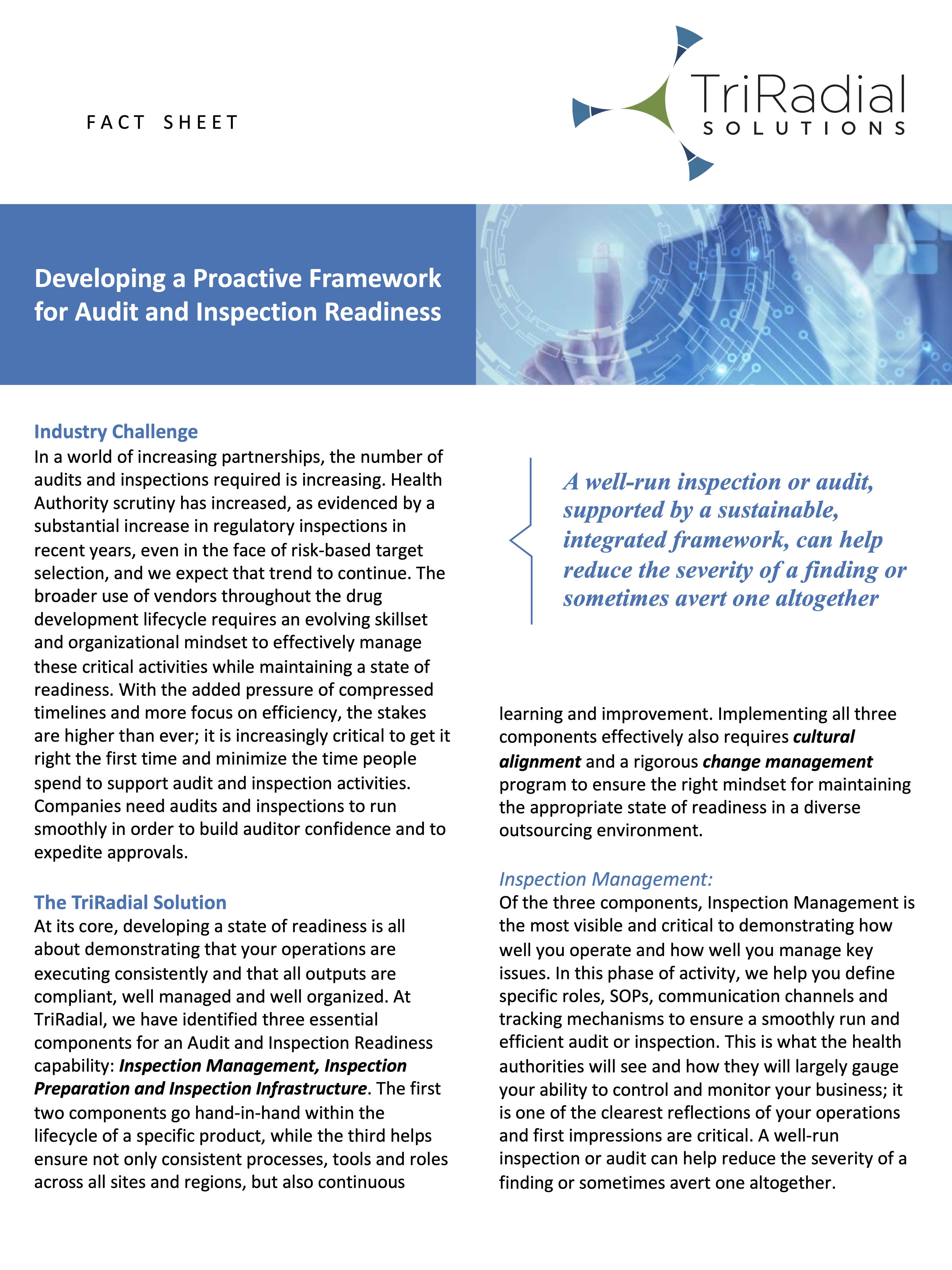 Audit and Inspection Readiness