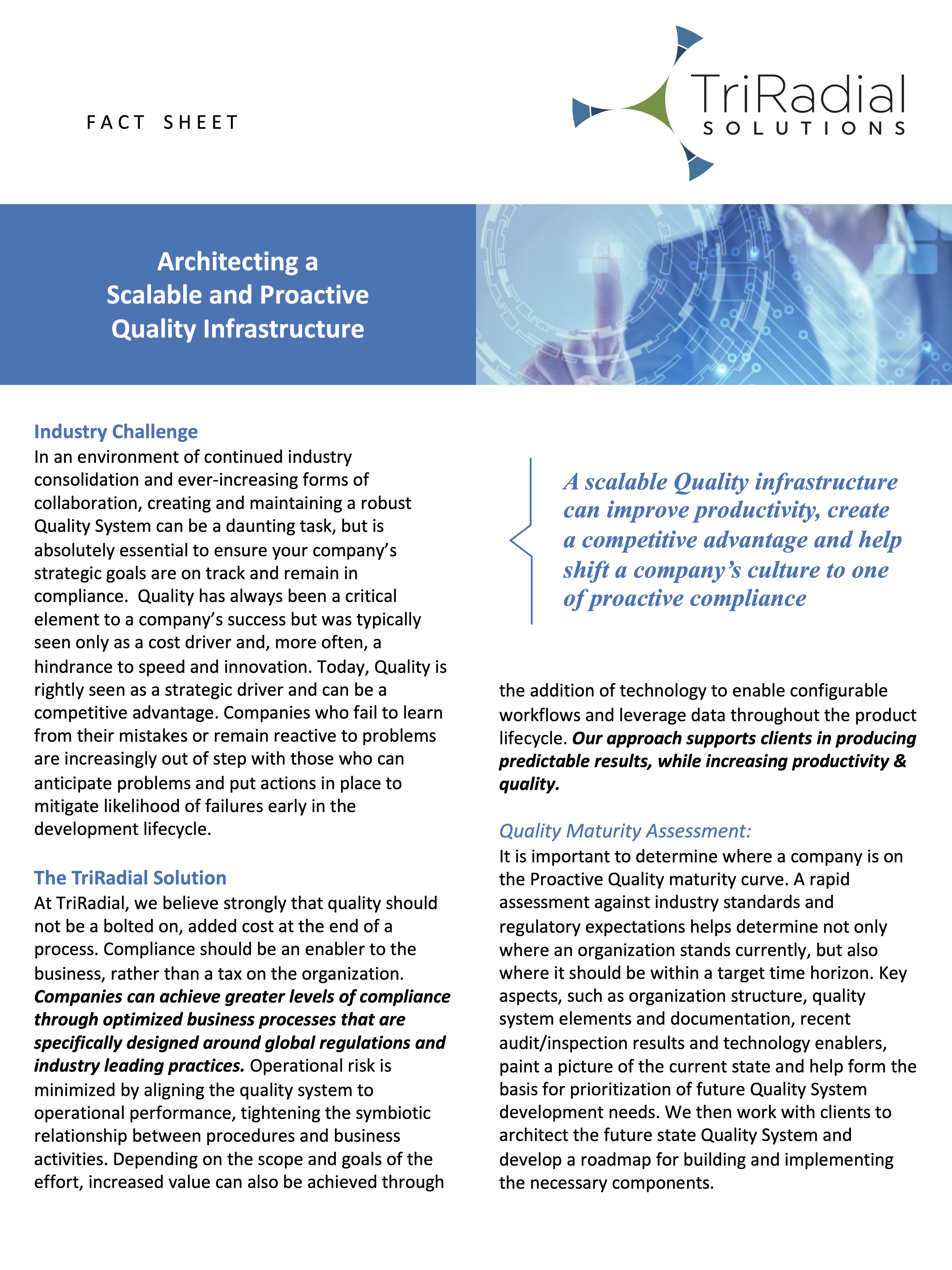Quality Systems Fact Sheet