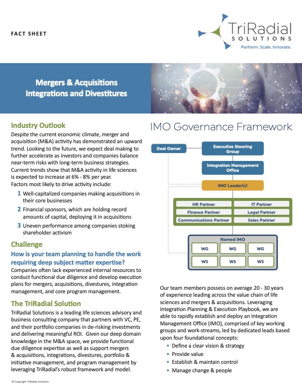 TriRadial_FactSheet_M&A Integrations and Divestitures