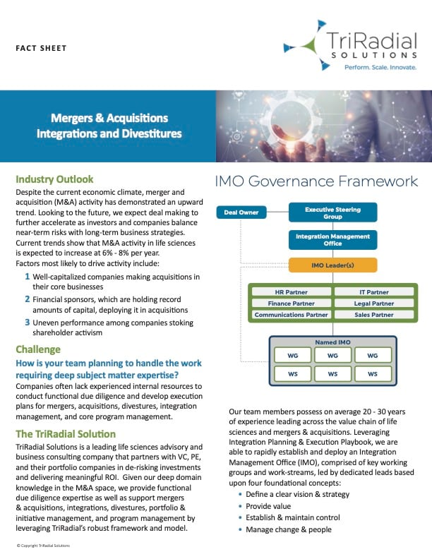 TriRadial_FactSheet_M&A Integrations and Divestitures